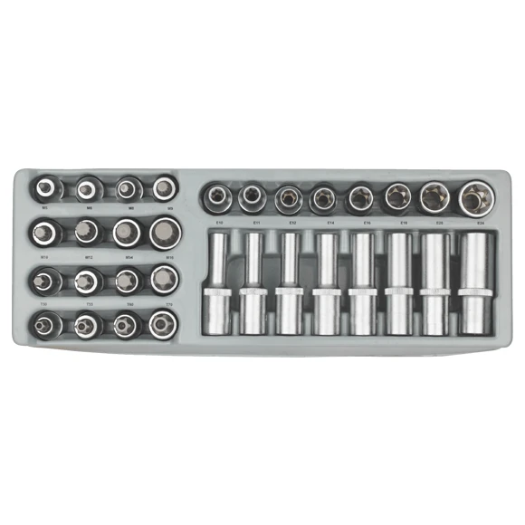 JEU DE DOUILLES COMBINE 1/2" SELTA 32PCS- Torx et Spline - 4532