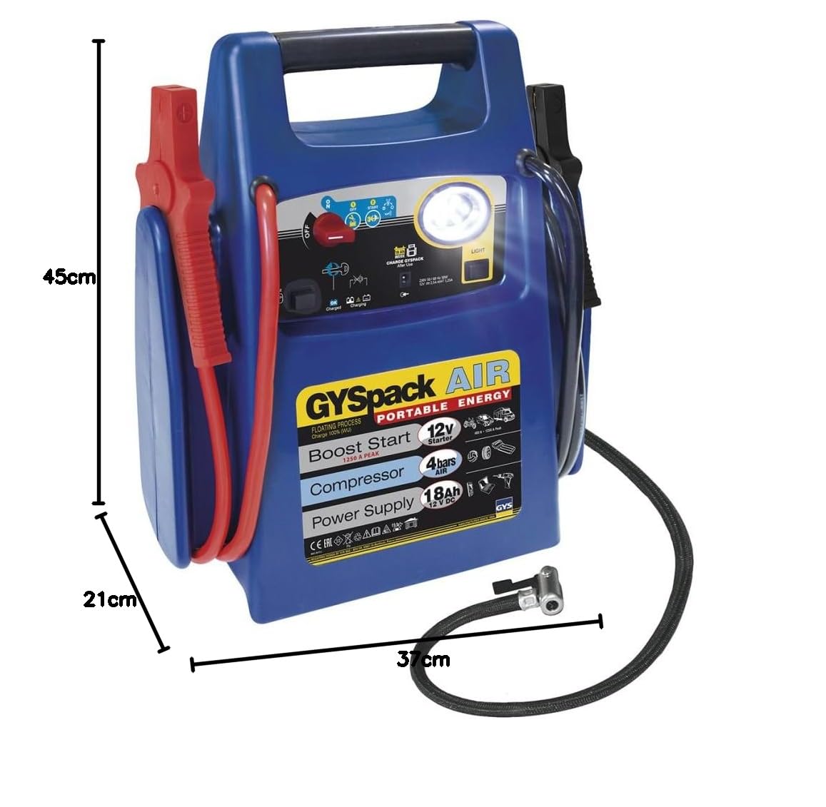 GYSPACK AIR- BOOSTER DE BATTERIE PORTABLE,CHARGEUR ET COMPRESSEUR – Image 2