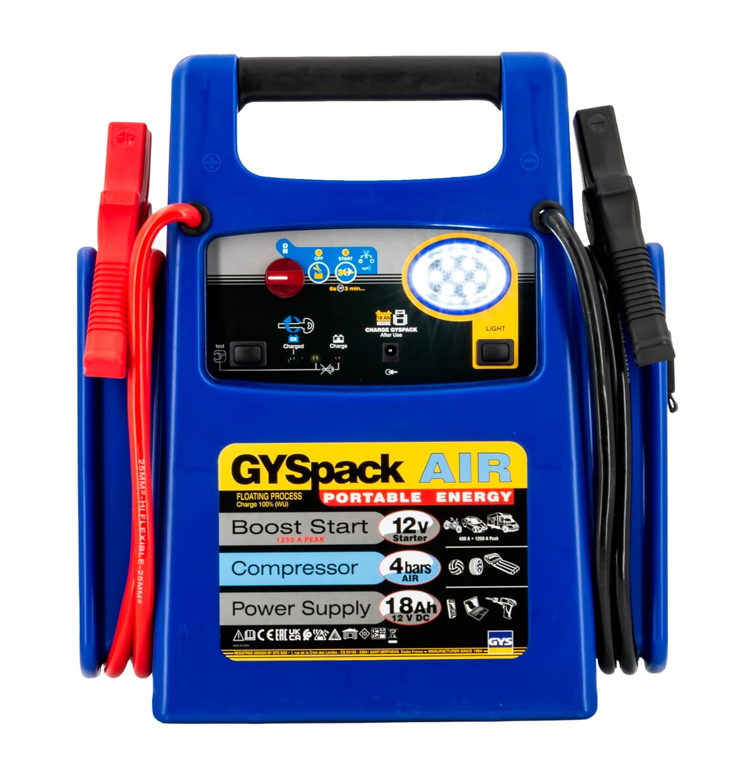 GYSPACK AIR- BOOSTER DE BATTERIE PORTABLE,CHARGEUR ET COMPRESSEUR